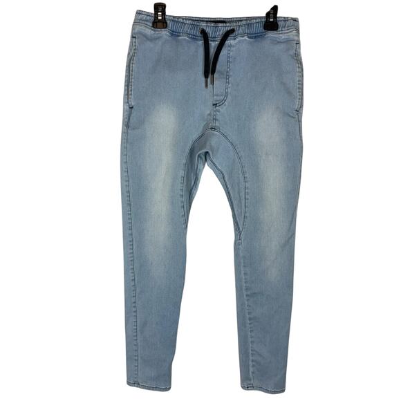 Zanerobe Sureshot Jogger Men's 32 Blue Denim Stretch High-Rise Drawstring Waist - Picture 1 of 16